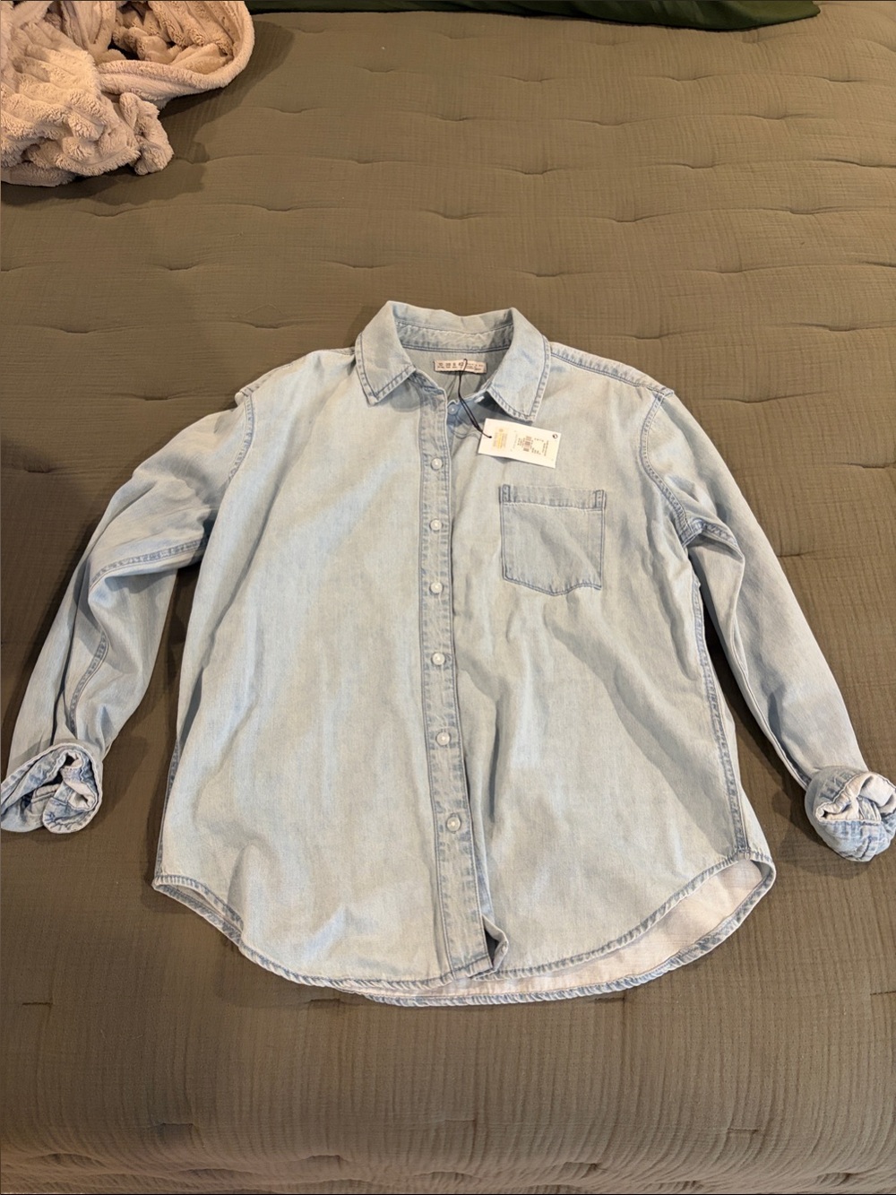 Primark Light Blue Denim Button-Down Shirt